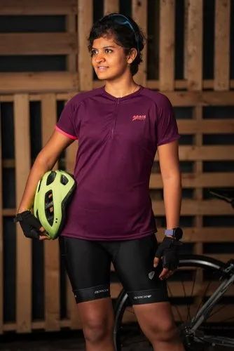 Womens Cycling T-Shirt Aubergine