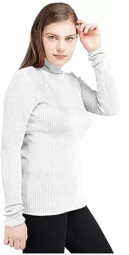 Full Sleeves Ndless Sports Polyester High Neck Women T Shirt, Size: Medium