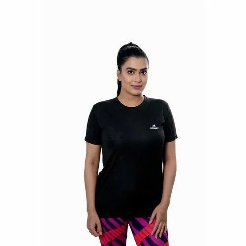 Ladies Black Sports T Shirt