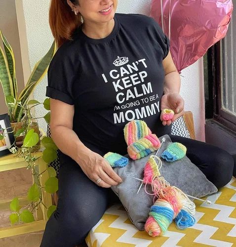 Printed T-Shirt for Women Mom to Be Half Sleeve T-Shirt Maternity Tshirt for Women