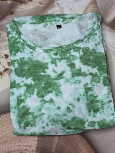 Printed Light Green Cotton Maternity T Shirt
