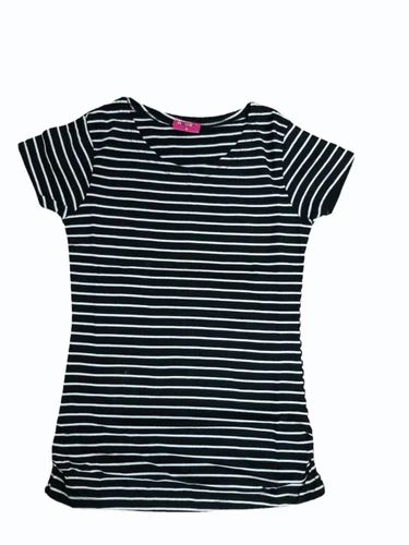 Ladies Striped Half Sleeve T Shirt