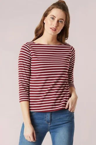 Half Sleeve Ladies Striped T Shirt, Daily Wear