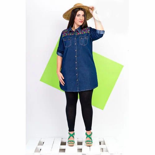 Full M Women Western Denim Shirt