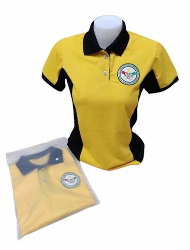 Half sleeves Ladies Poly Cotton Corporate T Shirt, Size: Medium