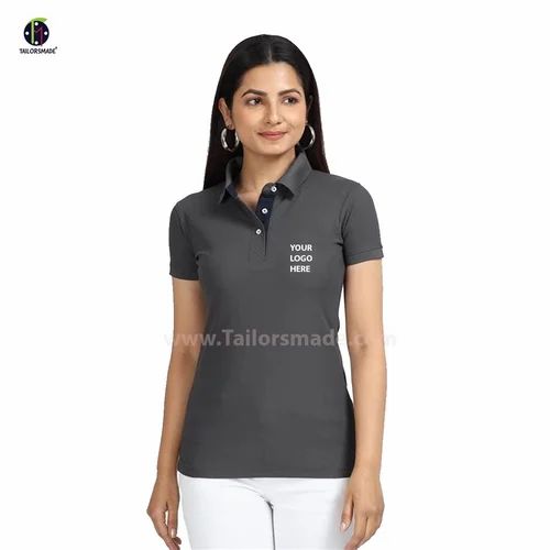 Corporate Uniform Women's Logo Printed Polo T-Shirts, Size: Large