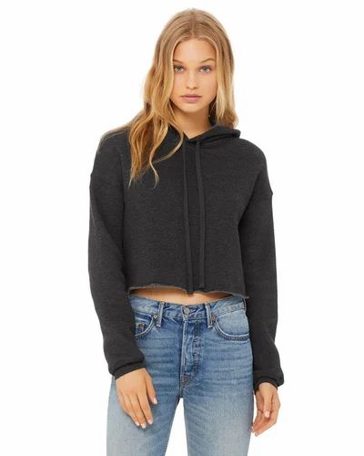 Full Sleeve Black Women Cotton Hooded Tshirt, Size: Medium