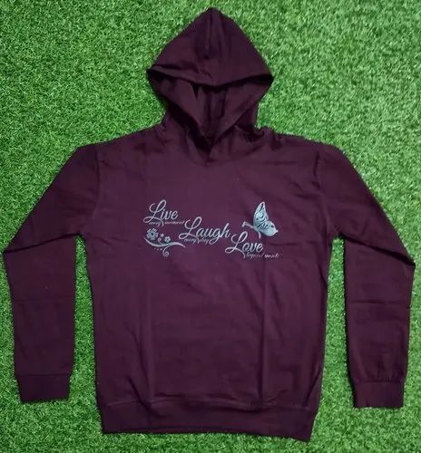 Full Sleeves Ladies Hooded T Shirt