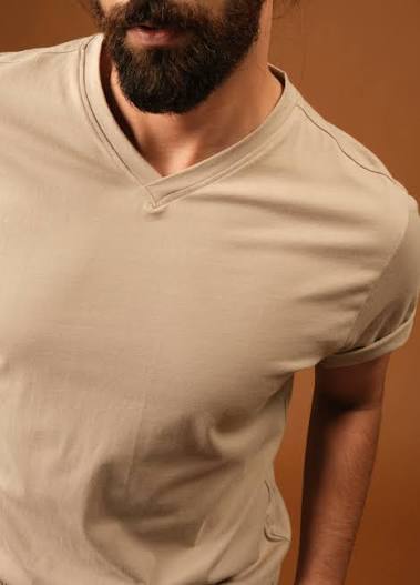 Cotton V Neck T Shirt