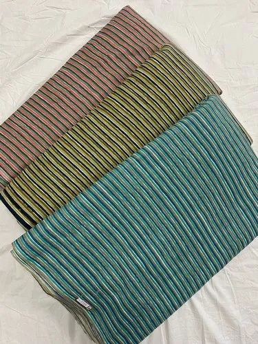 SANGANERI STRIPE PRINTED COTTON FABRIC