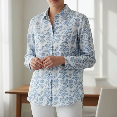 Hand Block Print Cotton Ladies Shirt