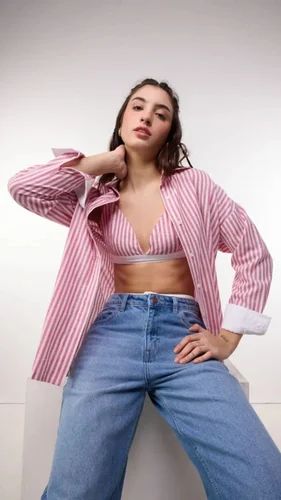 Women Striped Shirt, Cotton