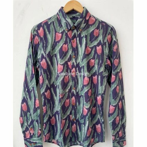 Women cotton block printed shirts