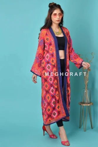 Floral Georgette Phulkari Kimono