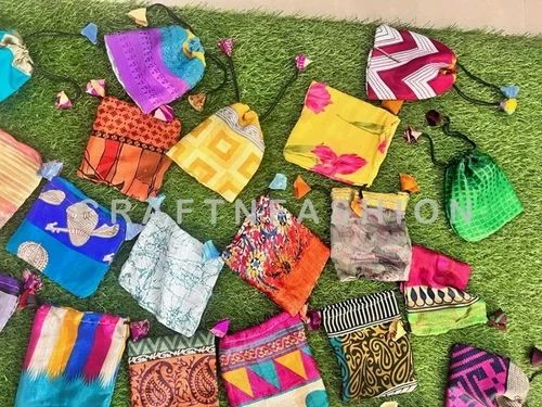 Recycled Silk Jewelry Pouches