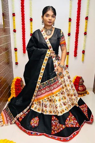 Ready To Wear Patola Print Traditional Navratri Chaniya Choli, Dry clean