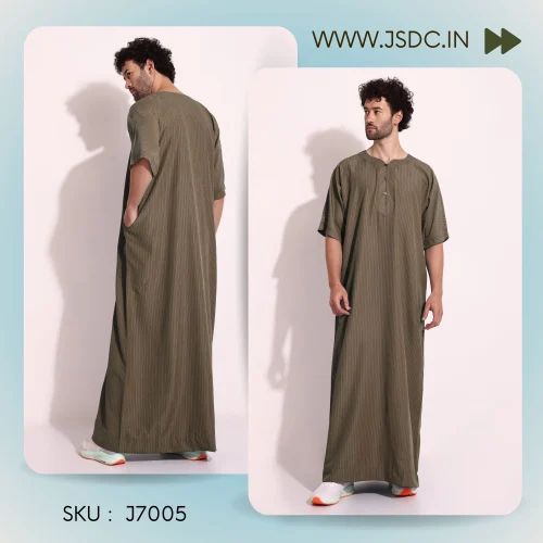 Persian Cotton Plain Middle East Style Casual Daily Wear Mens Thobe Kurta Design