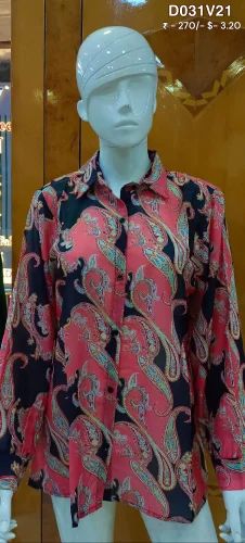 Printed Ladies Shirts, Polyester