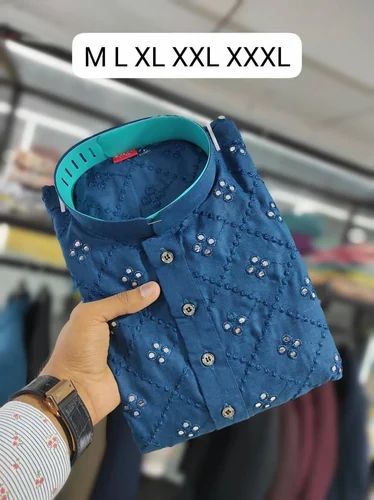 Festival Wear Best Fabric Cotton with Embroidery Mirror work & Full-Sleeve Kurta-Payjama