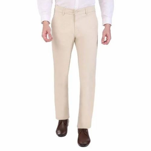 Regular Fit Plain Men Formal Pant, Machine Wash