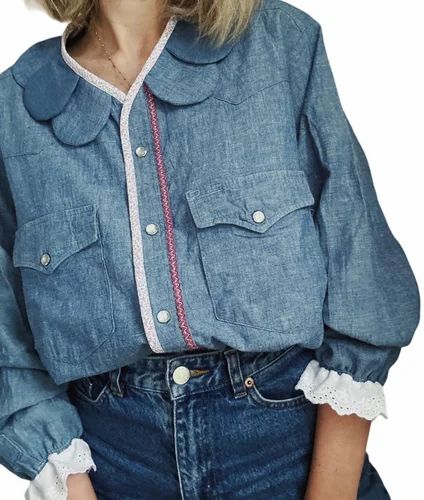Petal Collor And Liberty Details Shirt For Women