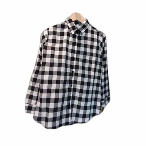 Full Sleeve Cotton Ladies Check Shirt