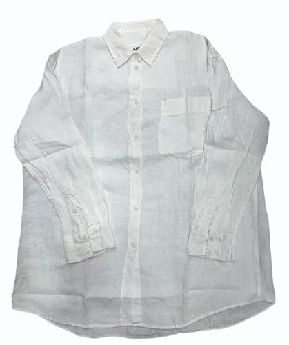 L White Ladies Linen Shirt