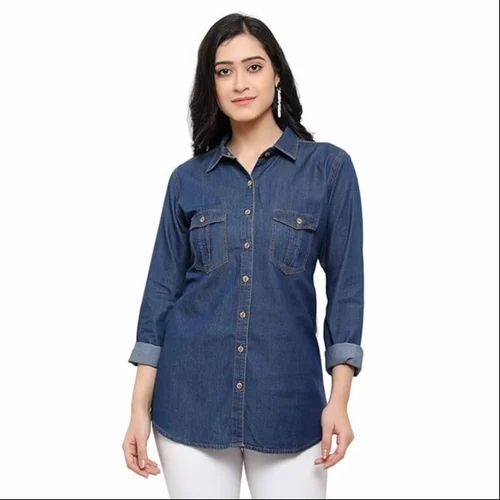 Plain Women Denim Shirts