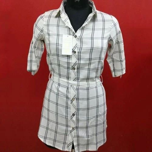 Cotton Casual Ladies Long Shirt, Size: Large