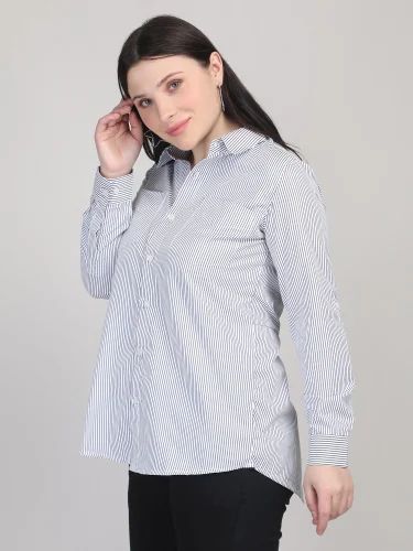Blue Ronin Women Striped Formal Shirts