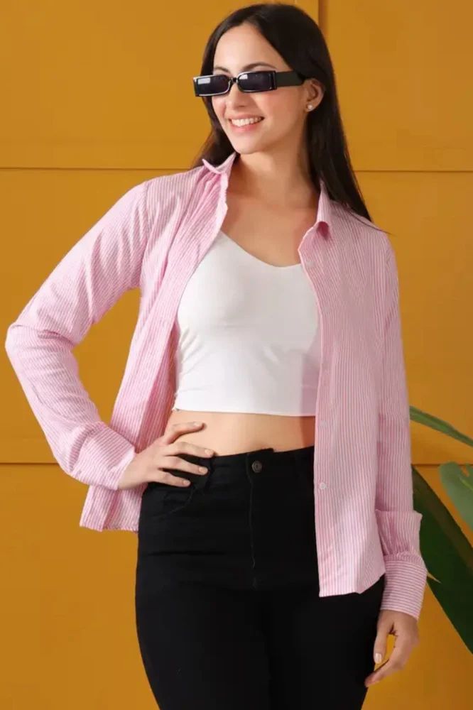 Women's Pink Striped Shirt