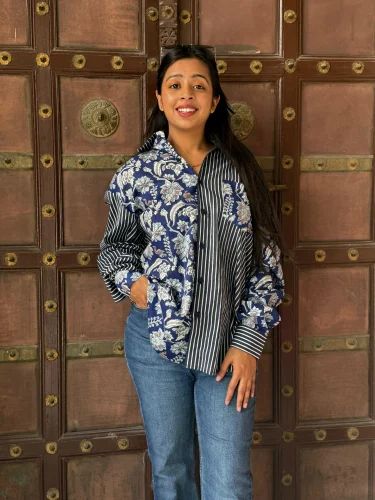 Indo-Western Patchwork Shirt, Cotton