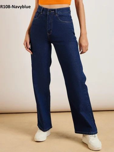 RD101 NAVY BLUE Women High Rise Straight Fit Stretchable Jeans