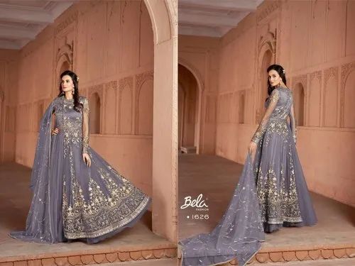 Net Anarkali Salwar Suit, Dry clean