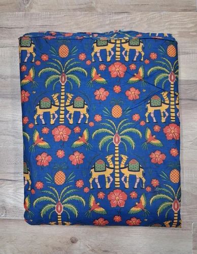 Camel with Palm Tree Print Cotton Fabric