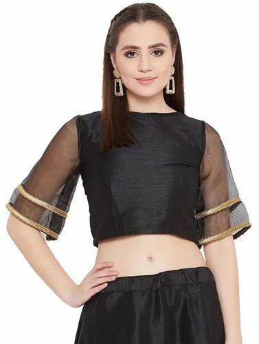 8 Colure Asoita Women T-Shirt Neck Silk Blouse 3/4 Sleeve, Size: 32-To-42