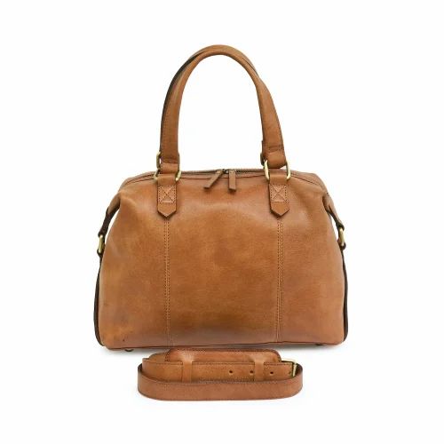 Brown Leather Ladies Hand Bag