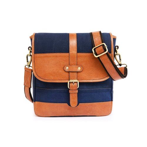Durable Quality Canvas With Leather Shoulder Sling Unisex Bag
