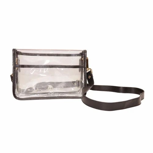 Transparent PVC Sling Bag for Women with Adjustable Strap