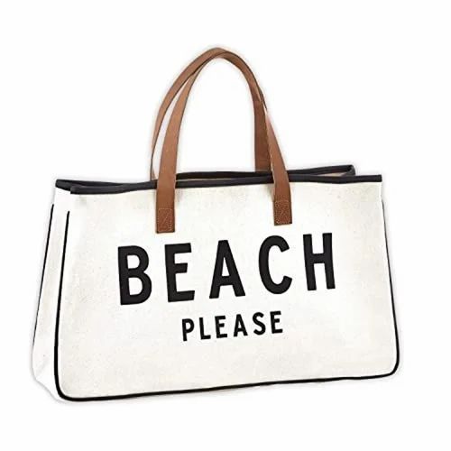 White Pu Leather Beach Bags