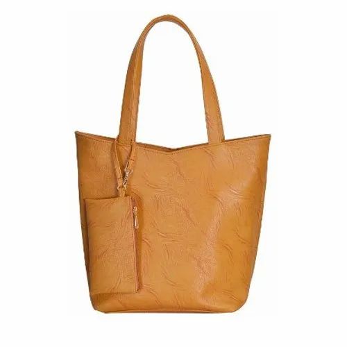 Azzraa Mustard Shoulder And Tote Handbag With Mobile Pouch