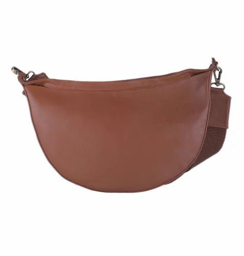 Tan Women Leather Hobo Sling Bag