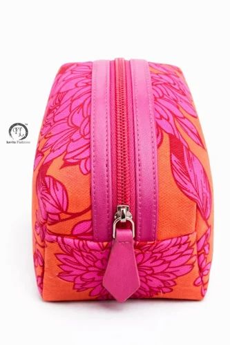 Floral printed cotton Cosmetic Bag