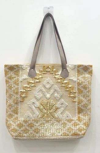 Handmade Indian Dhurrie Beach Bags, Cotton, 18x18