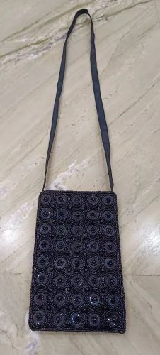 Black Mobile Phone Sling Bag crossbody Bag, Material: Polyester