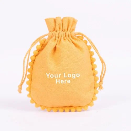 Cream Drawstring Jewelry Pouches Cotton Luxury Gift Favor Bags