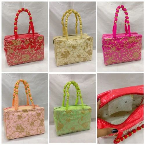 Silk Embroidered Angoor Embroidery Plastic Coated Bag