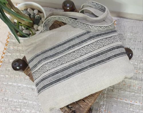 Panigha Hand Block Printed Linen Tote Bags