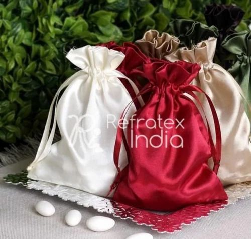 Satin Jewelry Packaging Pouches, Drawstring