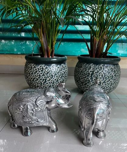 Royal And Strong Gajraj Elephants With Ganesh And Laxmi Side By Side